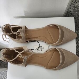 Lane Bryant Taupe Pointed Toe Flats